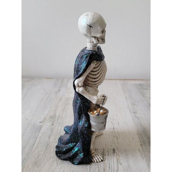 Trick or treat skeleton AS IS glitter Halloween candy corn - Picture 6 of 8